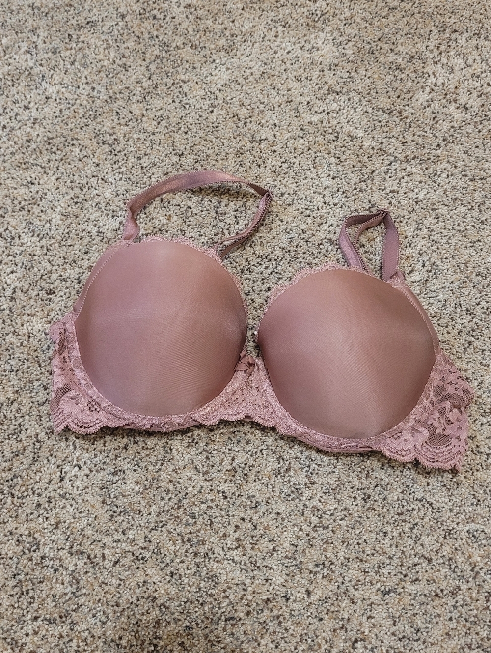 Victoria's Secret Lined Demi Mauve Lace Bra Size 34D